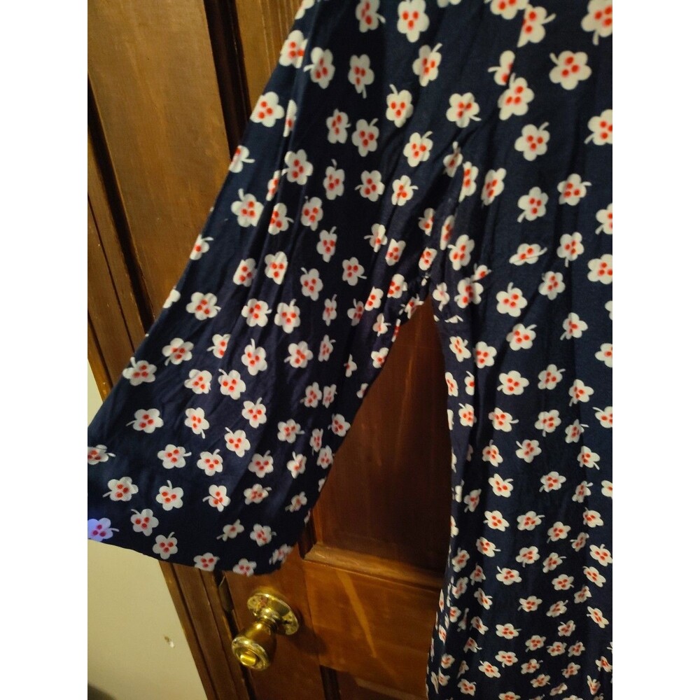 Boden Top Womens 8 Blue Pink Floral 3/4 Sleeves Casual Arie - Picture 3 of 5